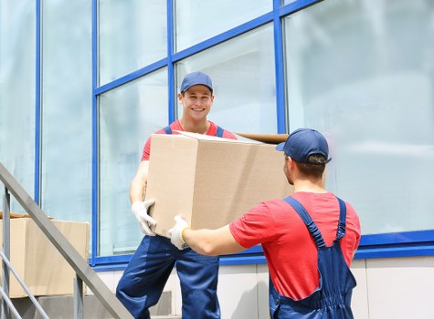 Flat moving support in a Bermondsey apartment building