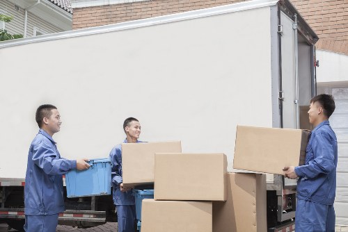 House movers preparing a Bermondsey home move with boxes and furniture