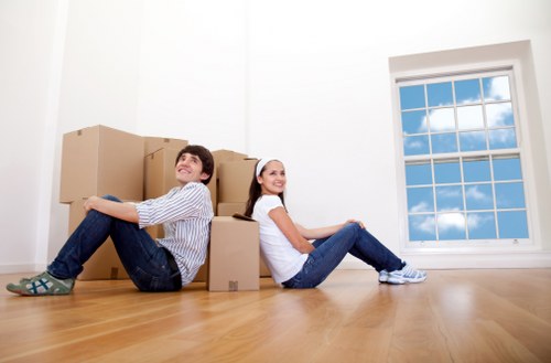 Careful moving van transport in Bermondsey with boxes and furniture