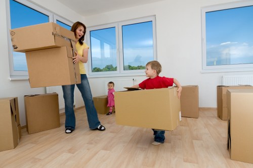 Furniture and boxes being prepared for a Bermondsey flat removal
